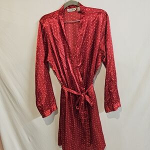 Vintage Chanteuse Robe Red Polka Dot Large